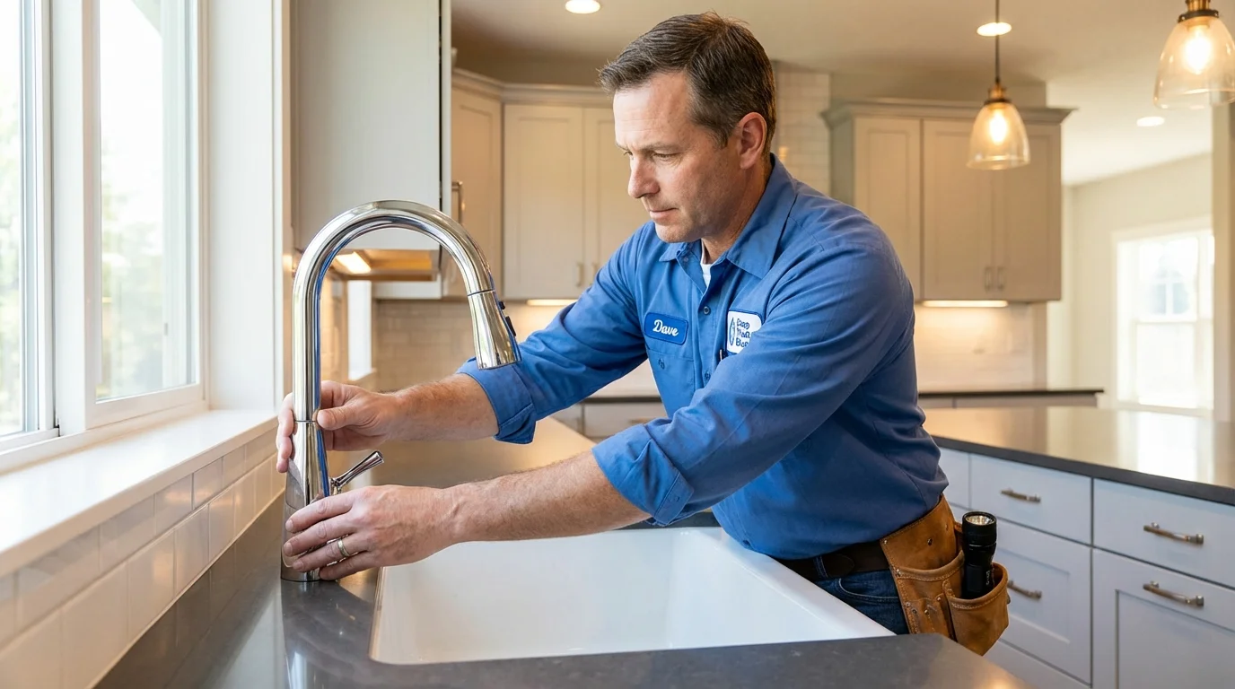 Kitchen faucet installation by Johns Plumbing LLC in Erving